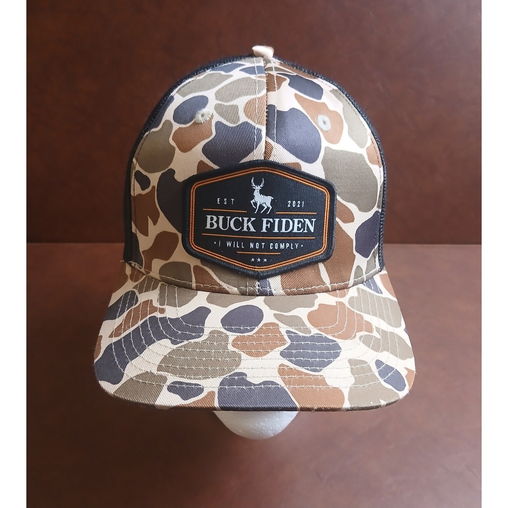 Buck Fiden Camo Trucker Hat Mens I Will Not Comply Snapback Cap Camouflage Mesh